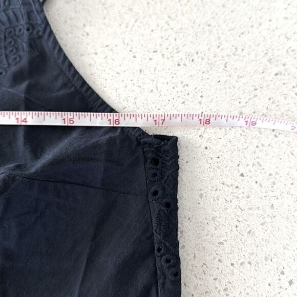 NWT Splendid Eyelet Navy Blue Tank M V Neck Cotton Adjustable Straps Loose Fit - Picture 13 of 14